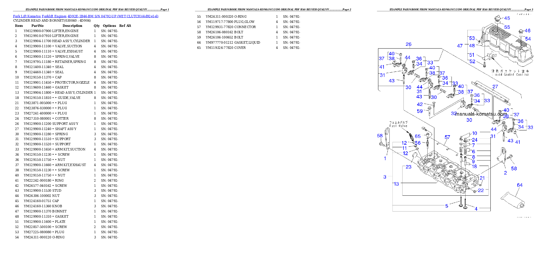 Protected: 4D92E-1B46-BM S/N 04792-UP （ｳｪｯﾄｸﾗｯﾁ） Partsbook
