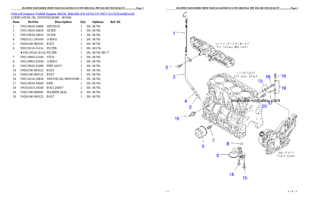 Protected: 4D92E-1B46-BM S/N 04792-UP （ｳｪｯﾄｸﾗｯﾁ） Partsbook
