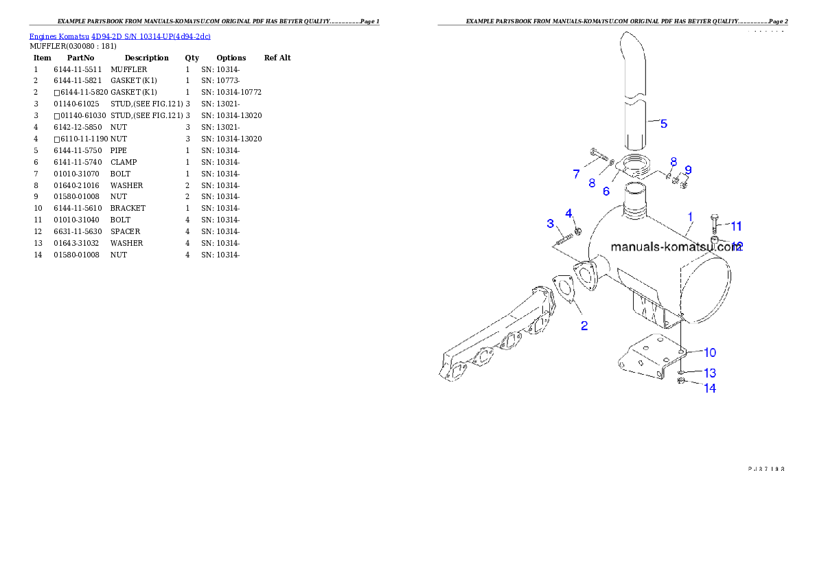 Protected: 4D94-2D S/N 10314-UP Partsbook