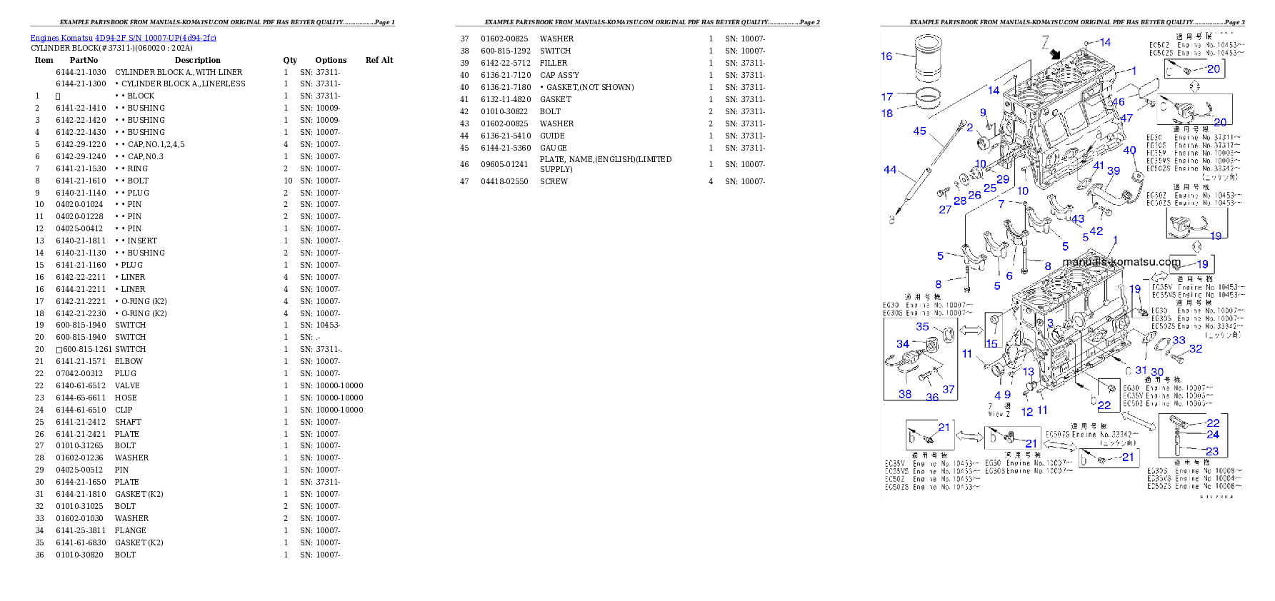 Protected: 4D94-2F S/N 10007-UP Partsbook