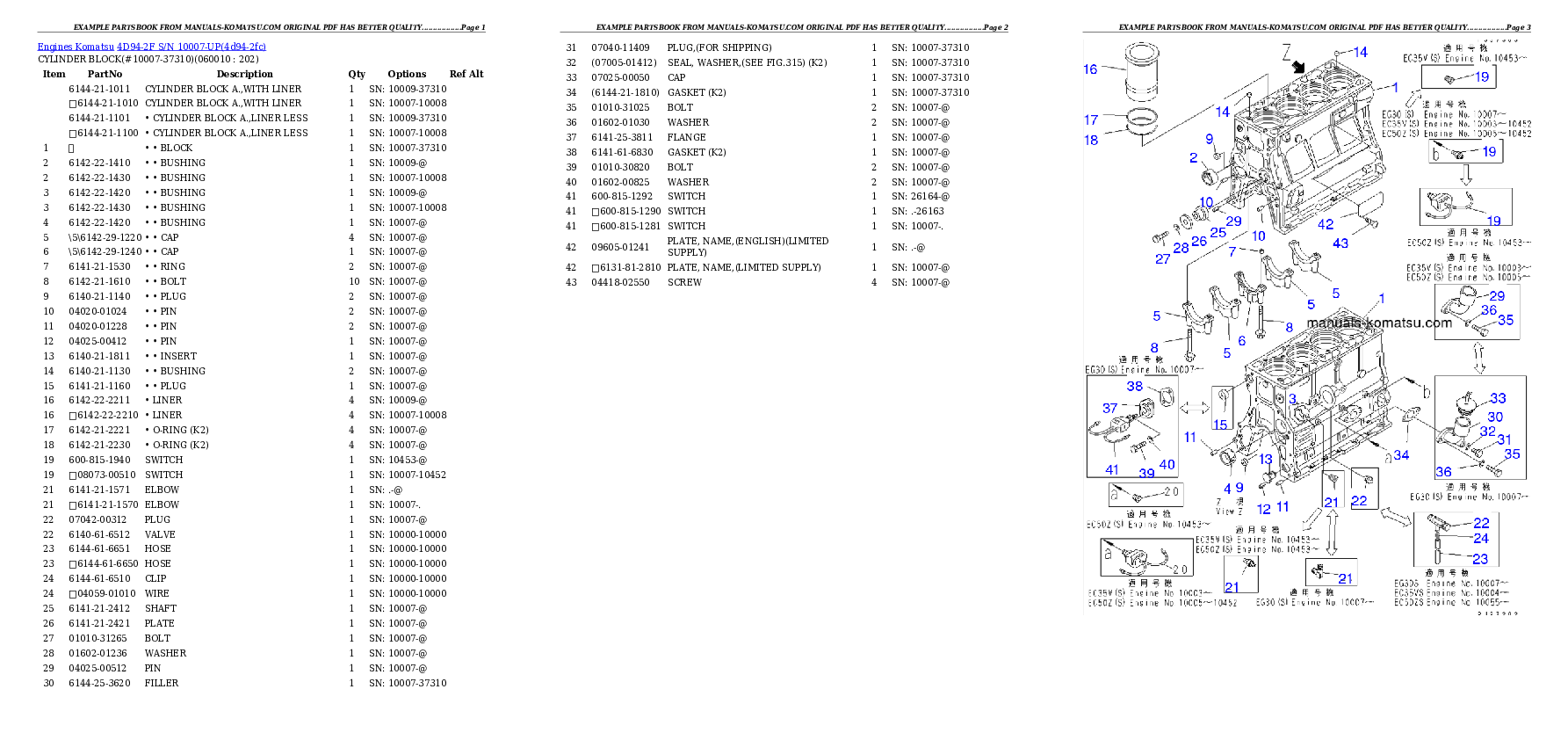 Protected: 4D94-2F S/N 10007-UP Partsbook