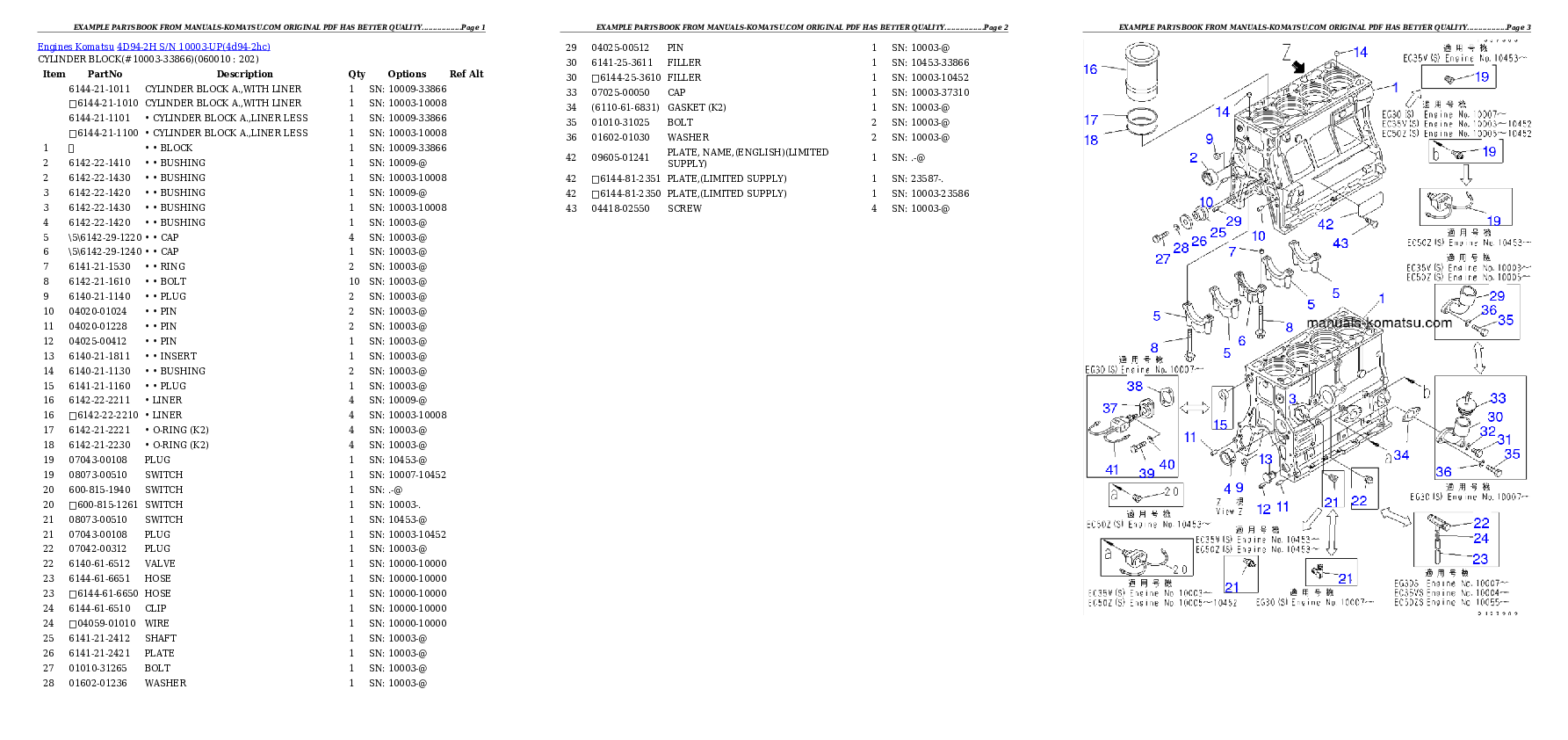 Protected: 4D94-2H S/N 10003-UP Partsbook