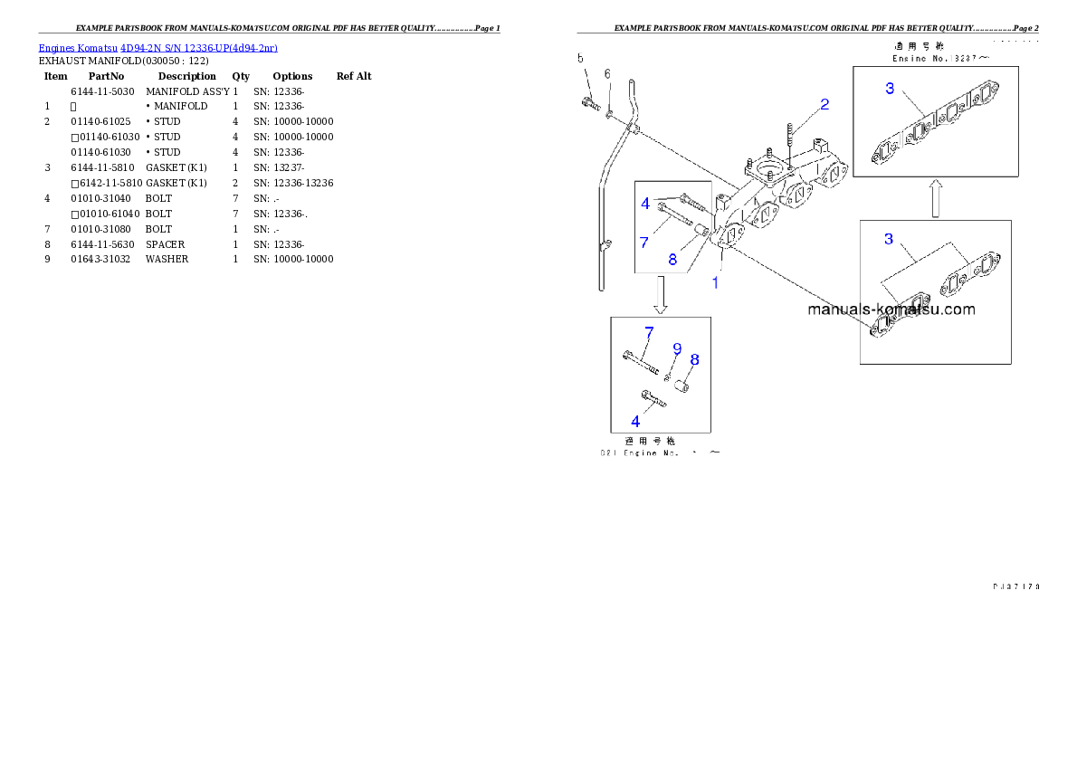 Protected: 4D94-2N S/N 12336-UP Partsbook