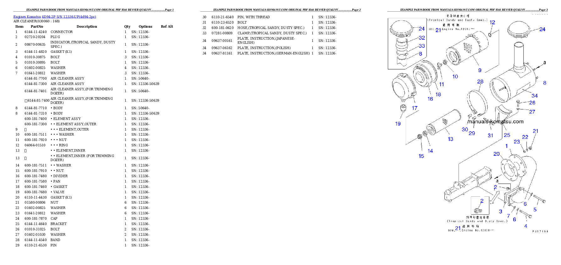 Protected: 4D94-2P S/N 12336-UP Partsbook