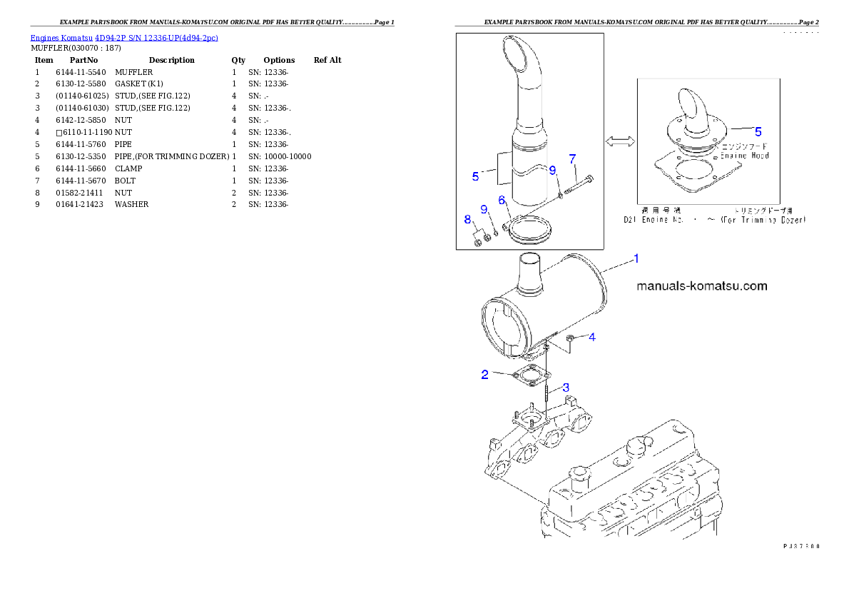 Protected: 4D94-2P S/N 12336-UP Partsbook