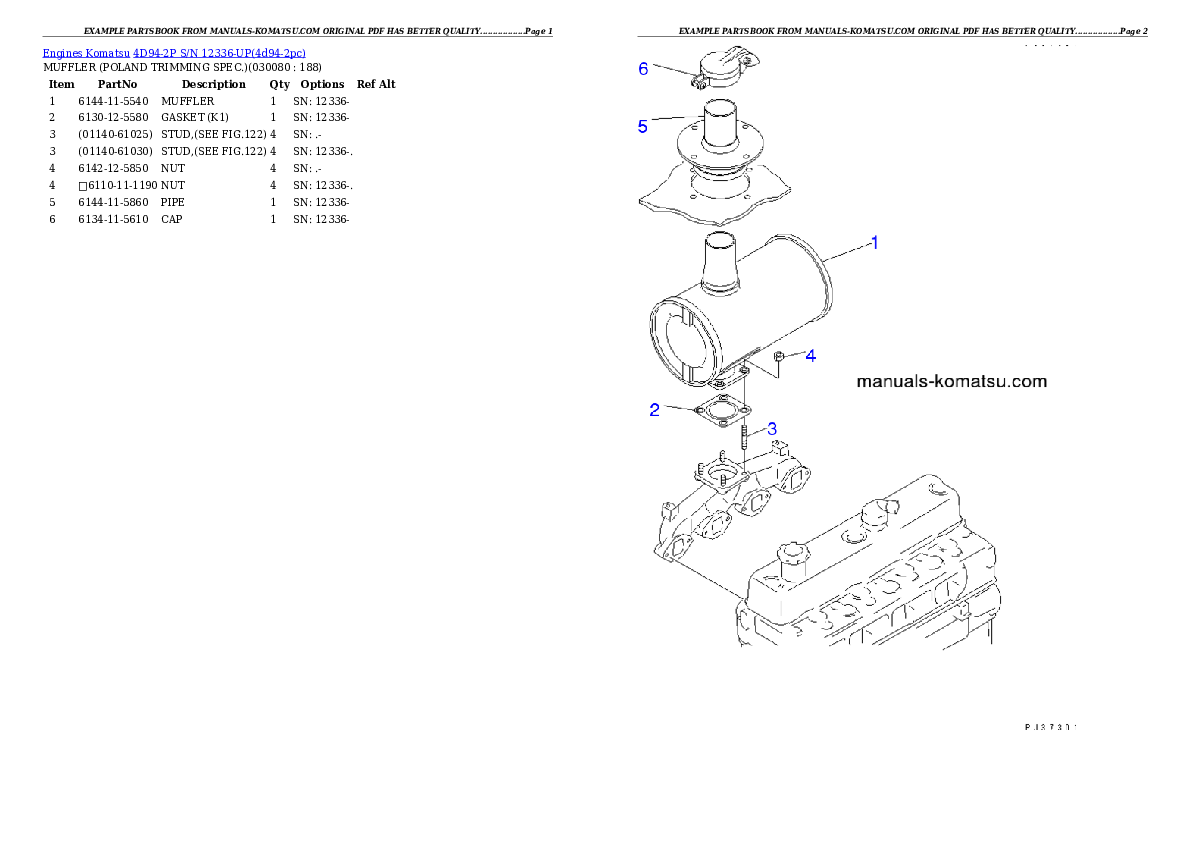 Protected: 4D94-2P S/N 12336-UP Partsbook