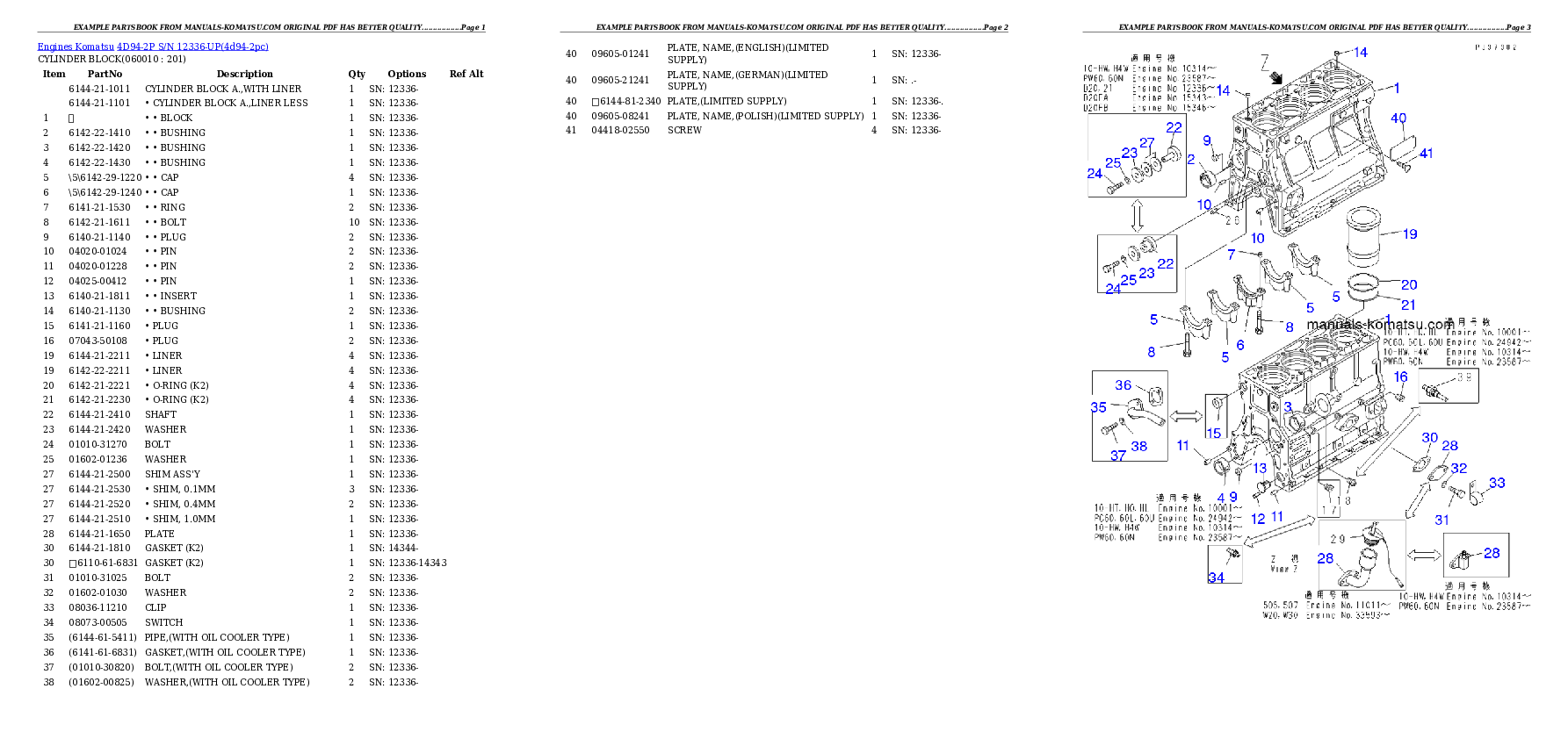 Protected: 4D94-2P S/N 12336-UP Partsbook
