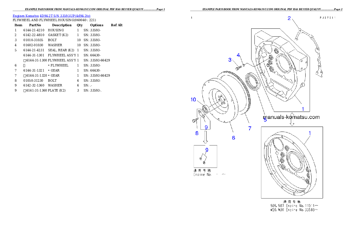 Protected: 4D94-2T S/N 33593-UP Partsbook