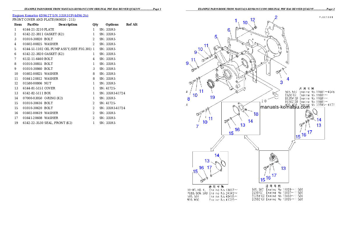 Protected: 4D94-2T S/N 33593-UP Partsbook