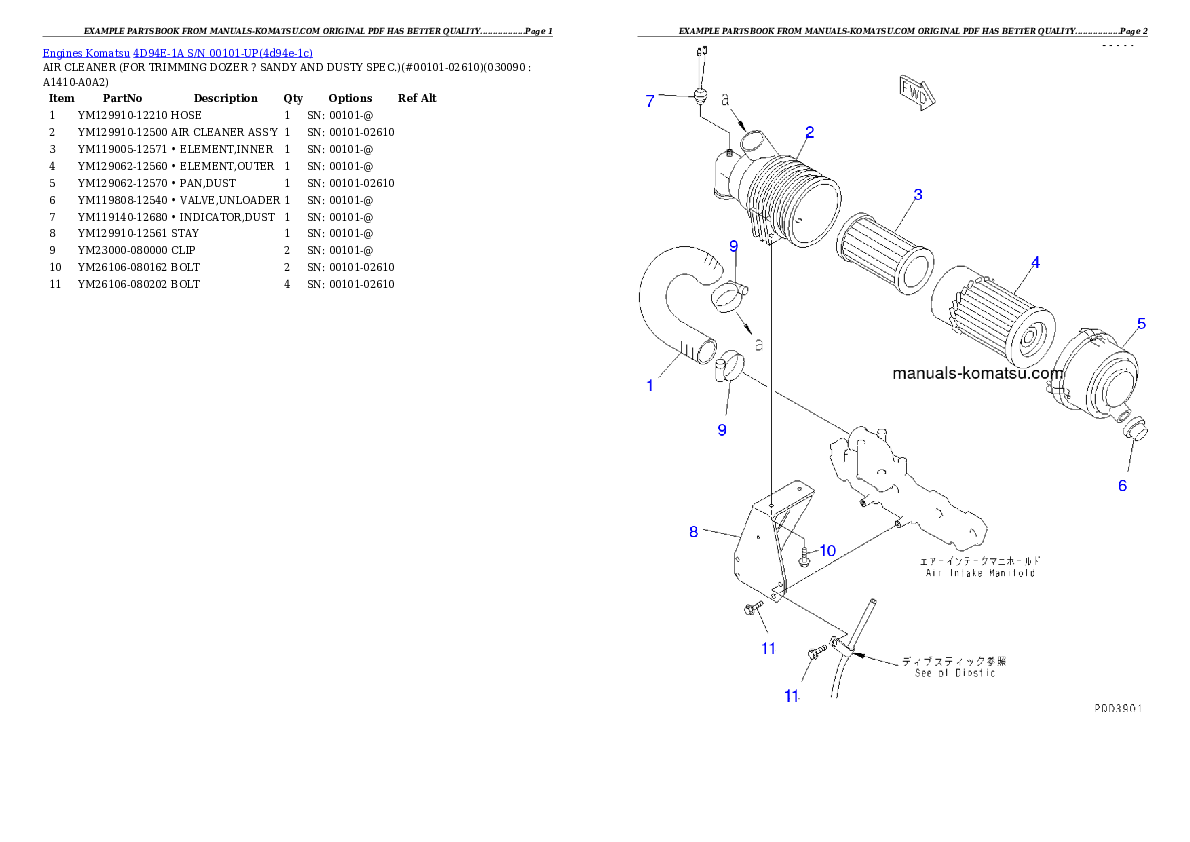 Protected: 4D94E-1A S/N 00101-UP Partsbook