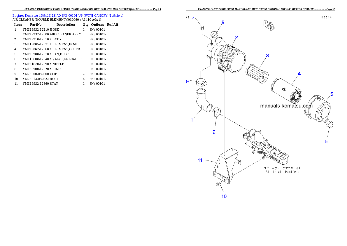 Protected: 4D94LE-2Z-AD S/N 00101-UP (WITH CANOPY) Partsbook