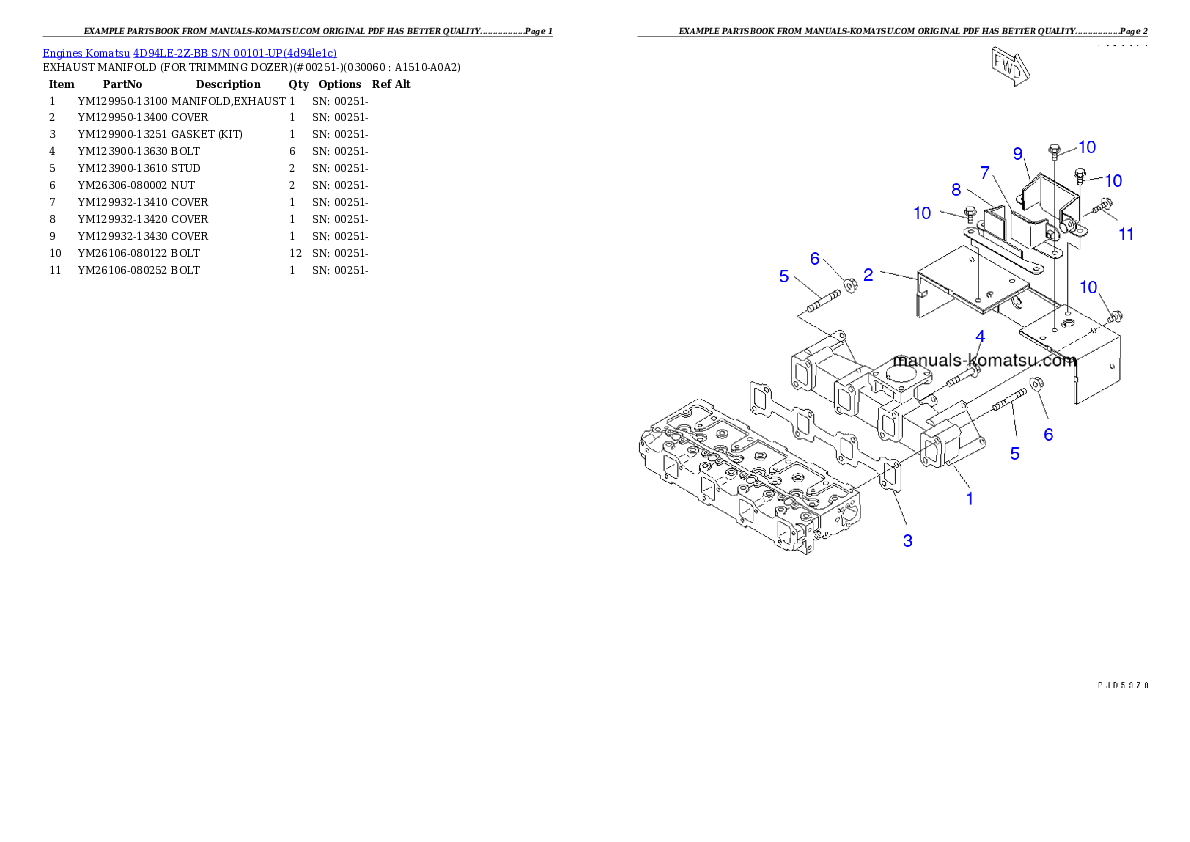 Protected: 4D94LE-2Z-BB S/N 00101-UP Partsbook