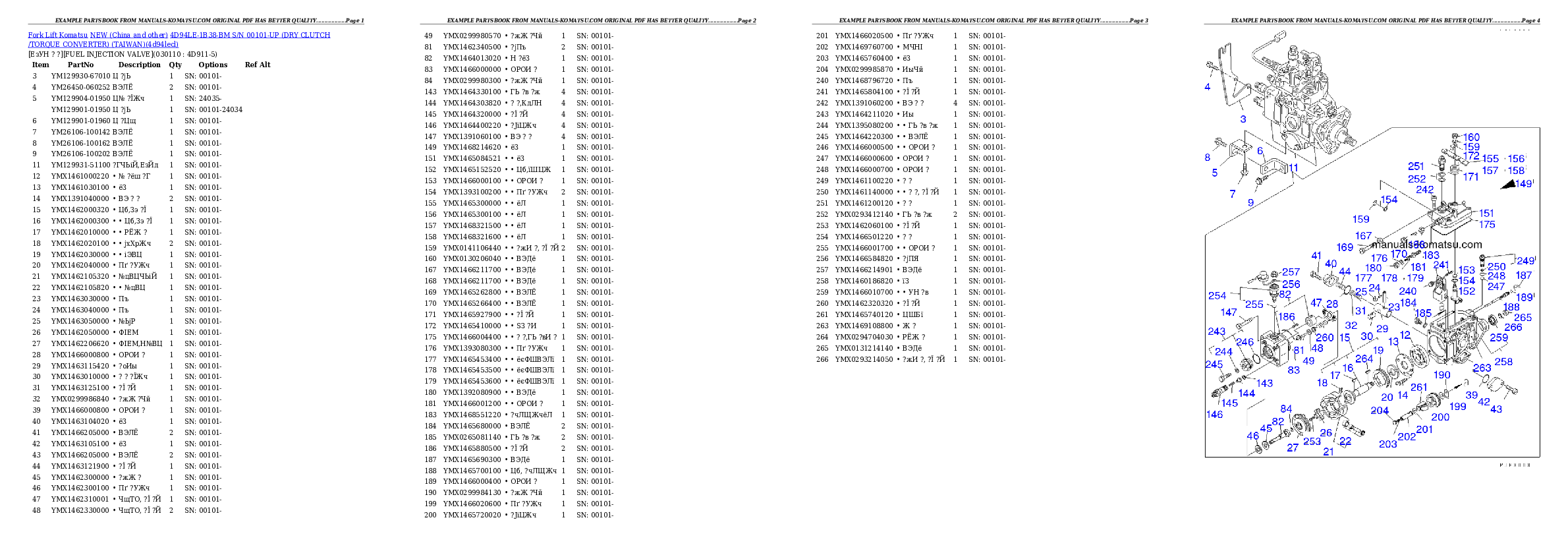 Protected: 4D94LE-1B38-BM S/N 00101-UP (DRY CLUTCH /TORQUE CONVERTER) (TAIWAN) Partsbook