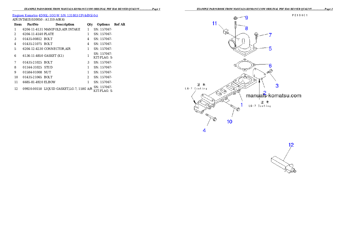 Protected: 4D95L-1GG-W S/N 131803-UP Partsbook