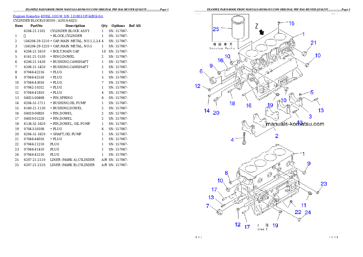 Protected: 4D95L-1GG-W S/N 131803-UP Partsbook