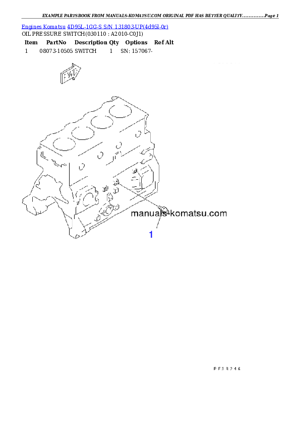Protected: 4D95L-1GG-S S/N 131803-UP Partsbook