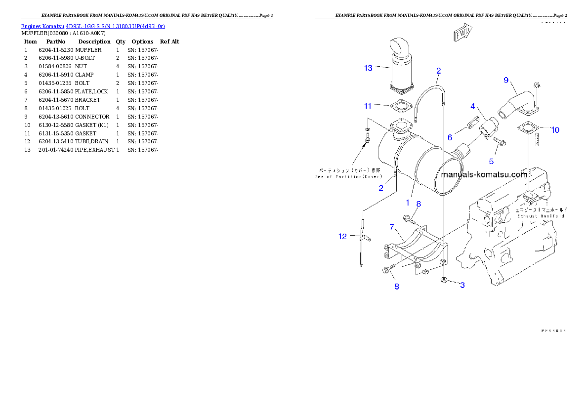 Protected: 4D95L-1GG-S S/N 131803-UP Partsbook