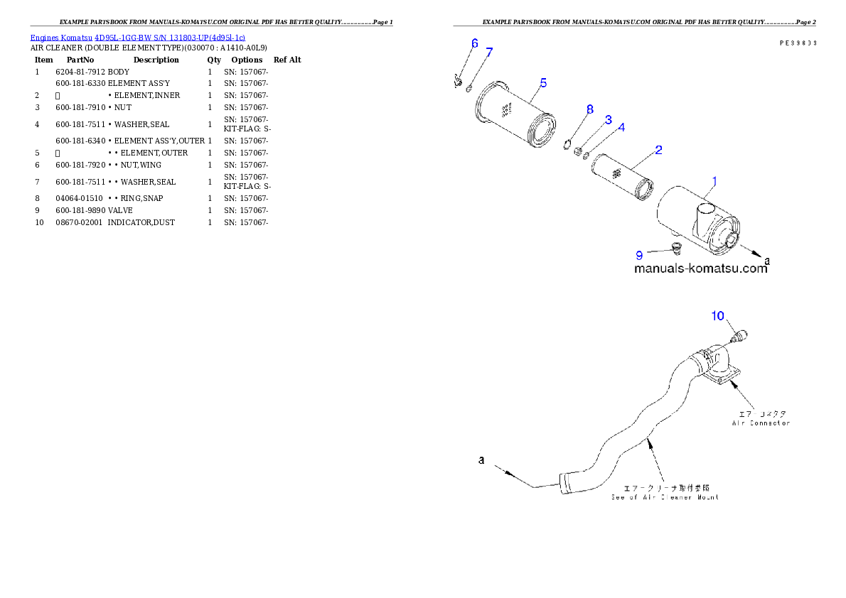 Protected: 4D95L-1GG-BW S/N 131803-UP Partsbook