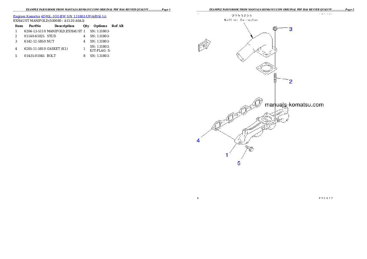 Protected: 4D95L-1GG-BW S/N 131803-UP Partsbook