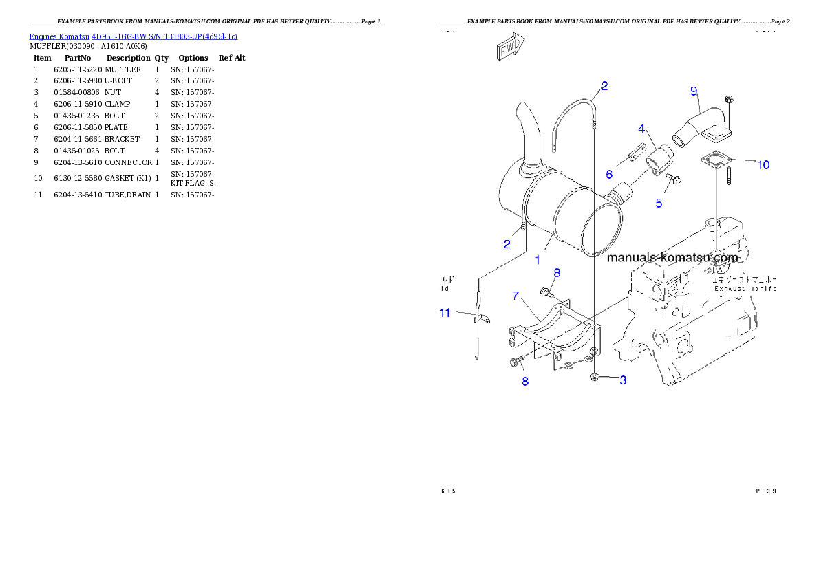 Protected: 4D95L-1GG-BW S/N 131803-UP Partsbook