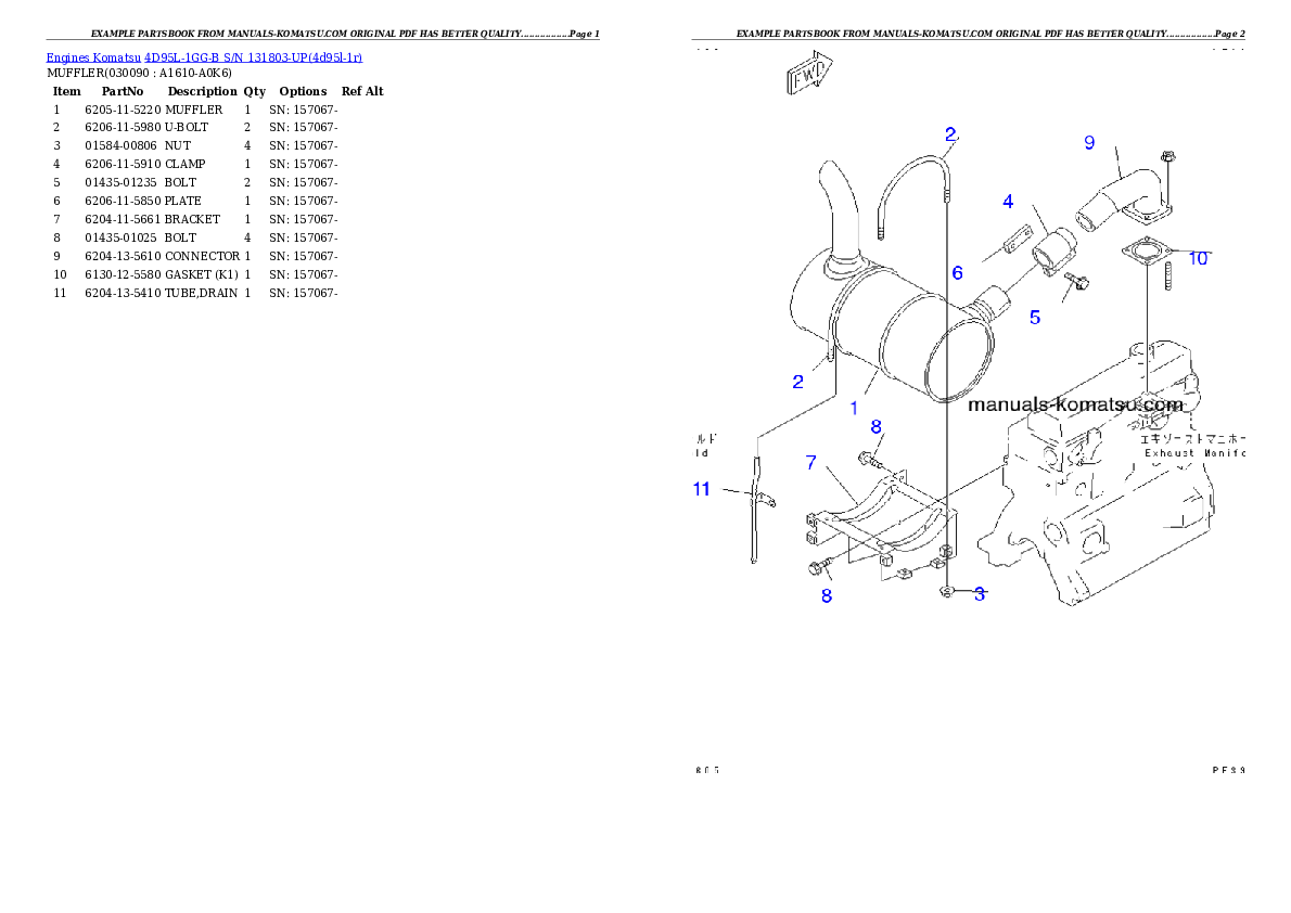 Protected: 4D95L-1GG-B S/N 131803-UP Partsbook