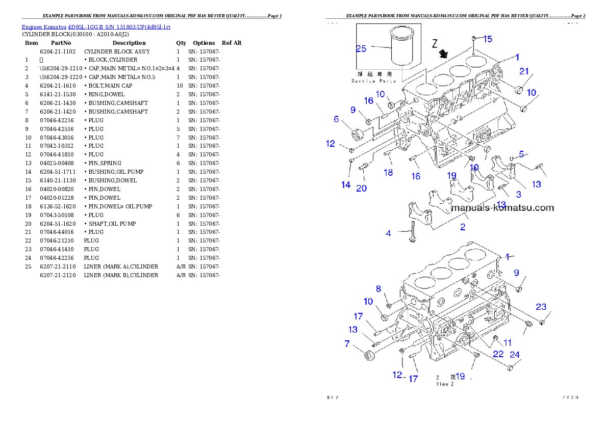 Protected: 4D95L-1GG-B S/N 131803-UP Partsbook