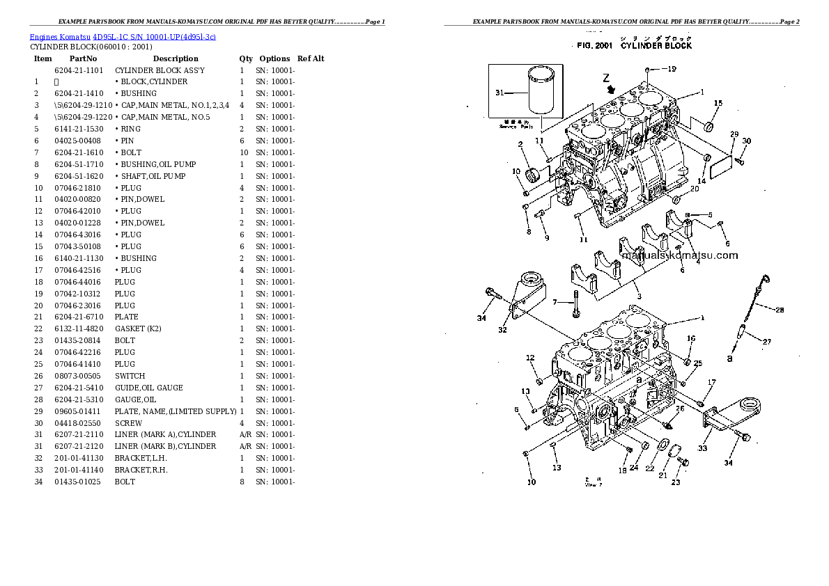 Protected: 4D95L-1C S/N 10001-UP Partsbook