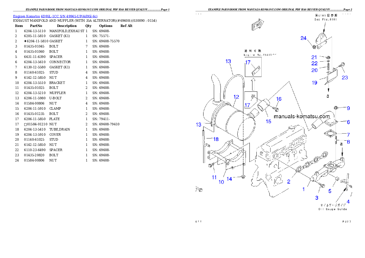Protected: 4D95L-1CC S/N 49965-UP Partsbook