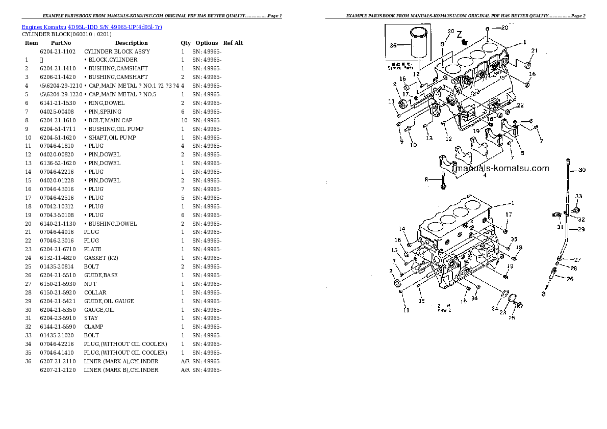 Protected: 4D95L-1DD S/N 49965-UP Partsbook