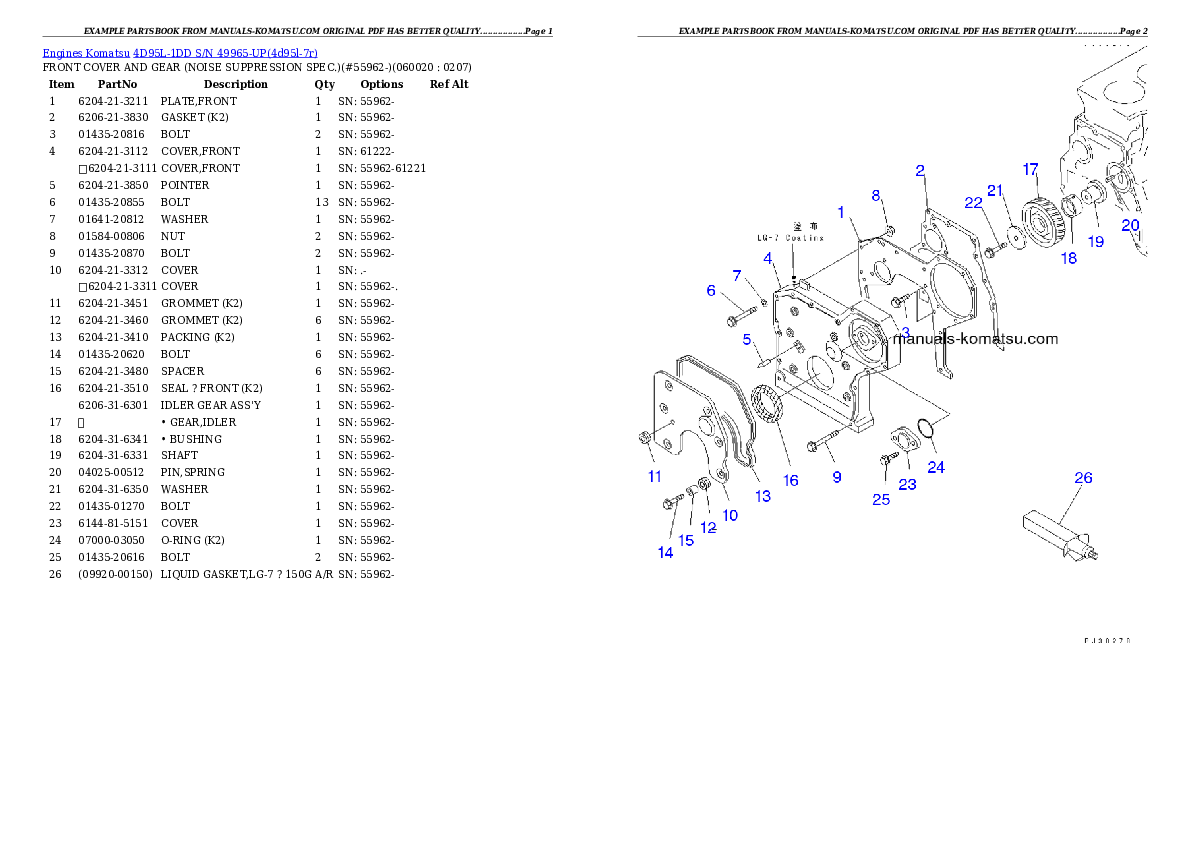 Protected: 4D95L-1DD S/N 49965-UP Partsbook
