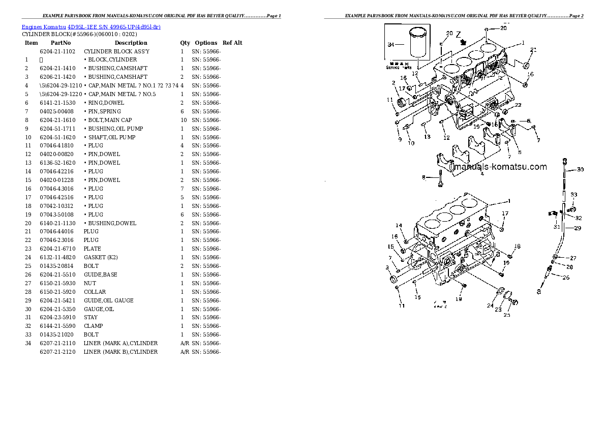 Protected: 4D95L-1EE S/N 49965-UP Partsbook
