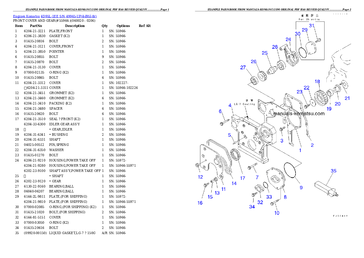 Protected: 4D95L-1EE S/N 49965-UP Partsbook