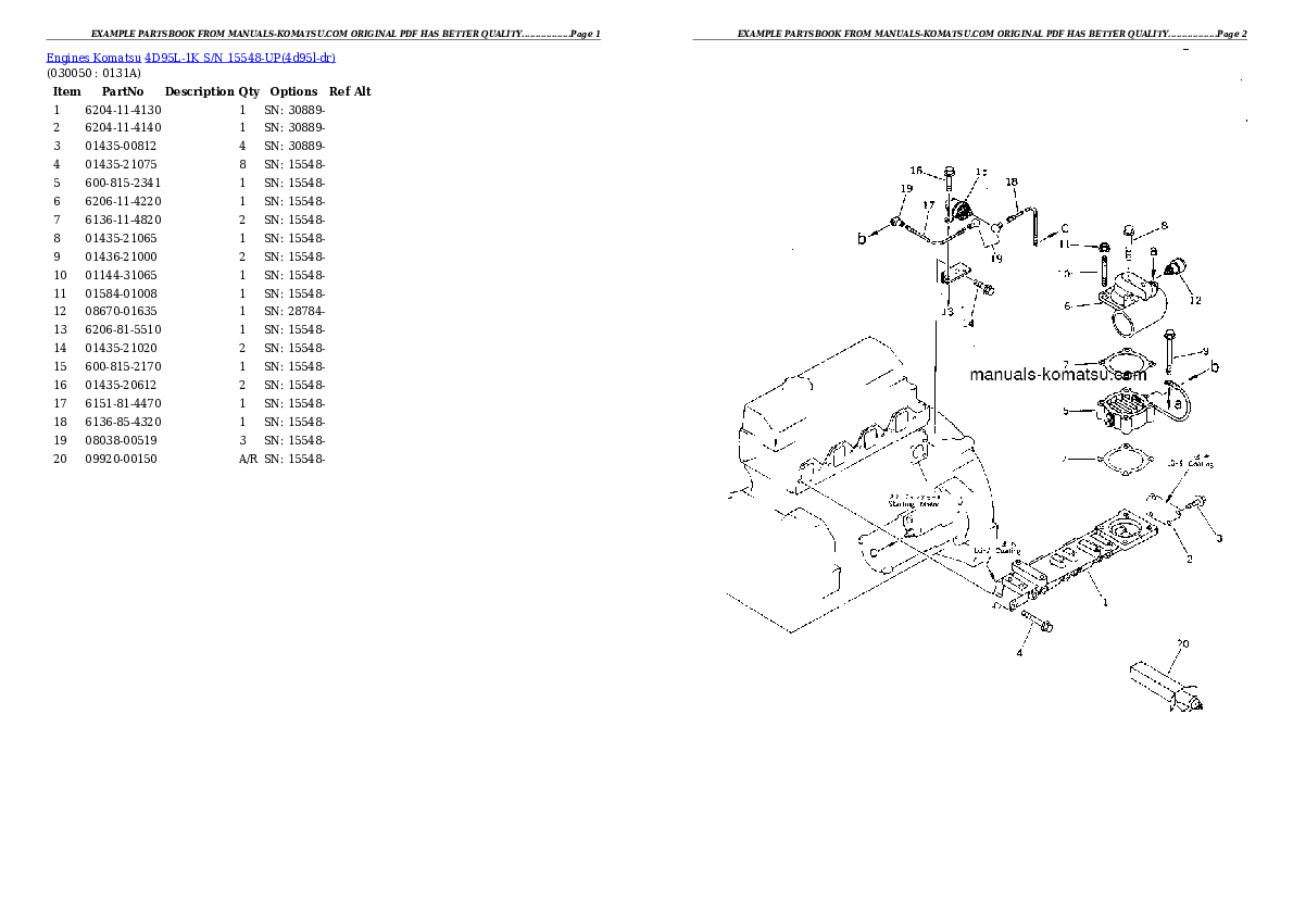Protected: 4D95L-1K S/N 15548-UP Partsbook