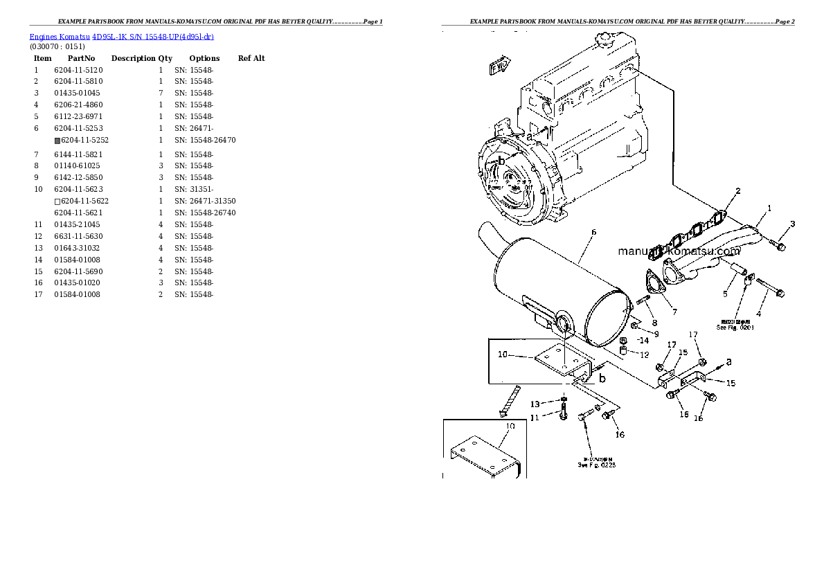 Protected: 4D95L-1K S/N 15548-UP Partsbook