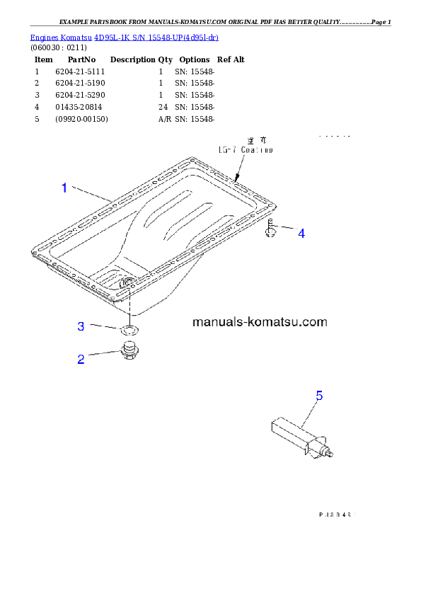 Protected: 4D95L-1K S/N 15548-UP Partsbook