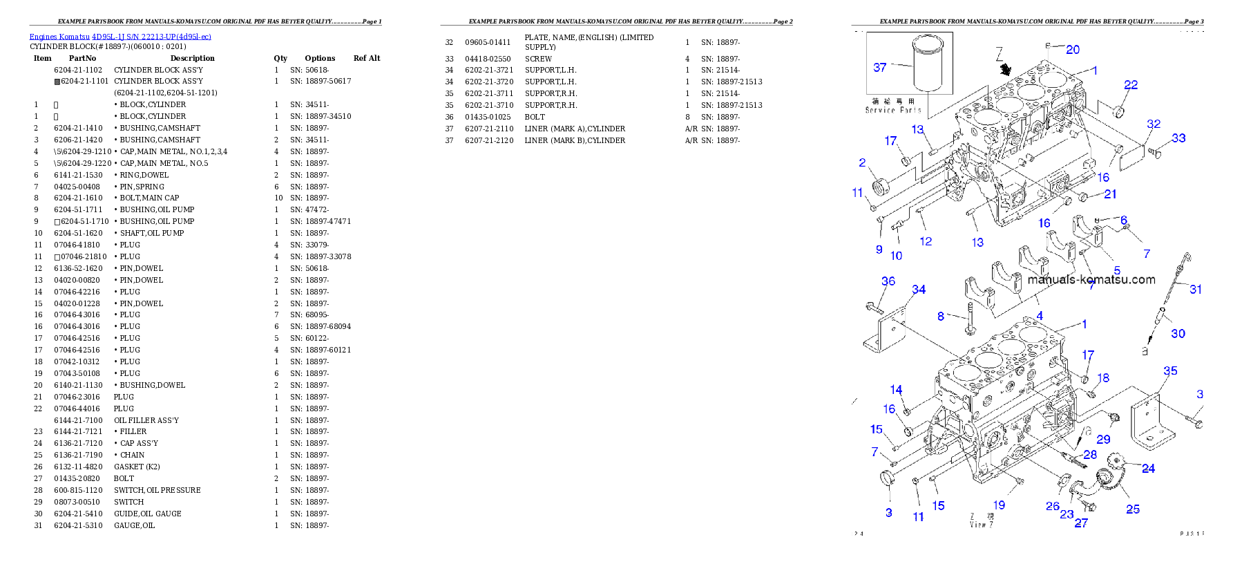 Protected: 4D95L-1J S/N 22213-UP Partsbook