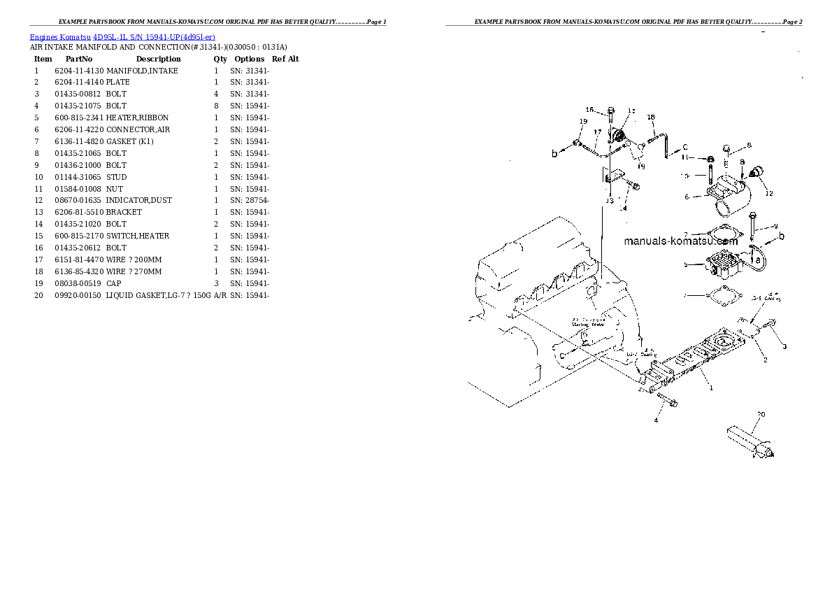 Protected: 4D95L-1L S/N 15941-UP Partsbook