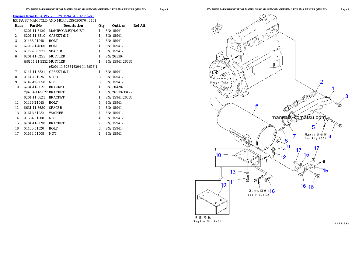 Protected: 4D95L-1L S/N 15941-UP Partsbook