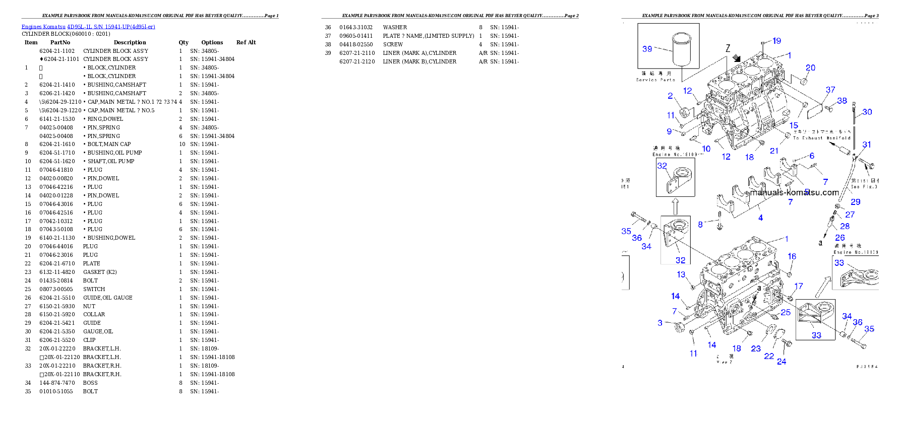 Protected: 4D95L-1L S/N 15941-UP Partsbook