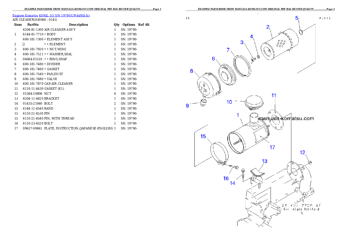 Protected: 4D95L-1Q S/N 19790-UP Partsbook