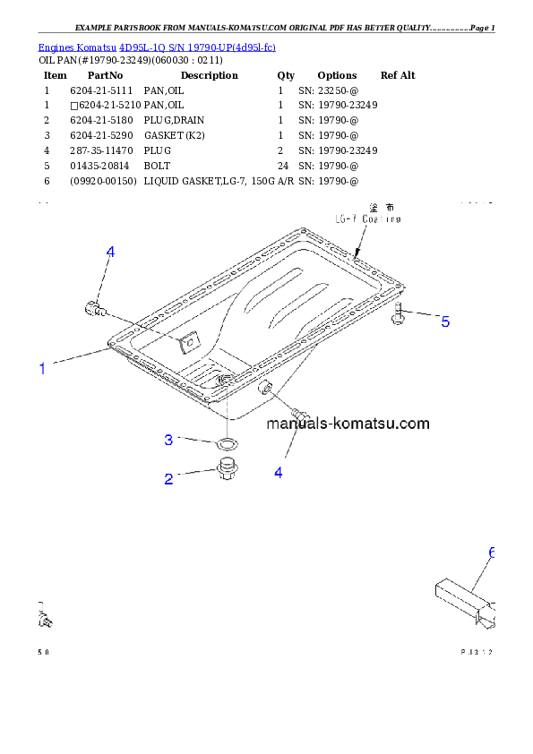 Protected: 4D95L-1Q S/N 19790-UP Partsbook