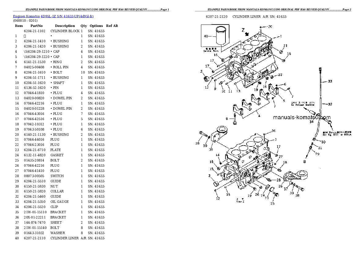 Protected: 4D95L-1Z S/N 41633-UP Partsbook
