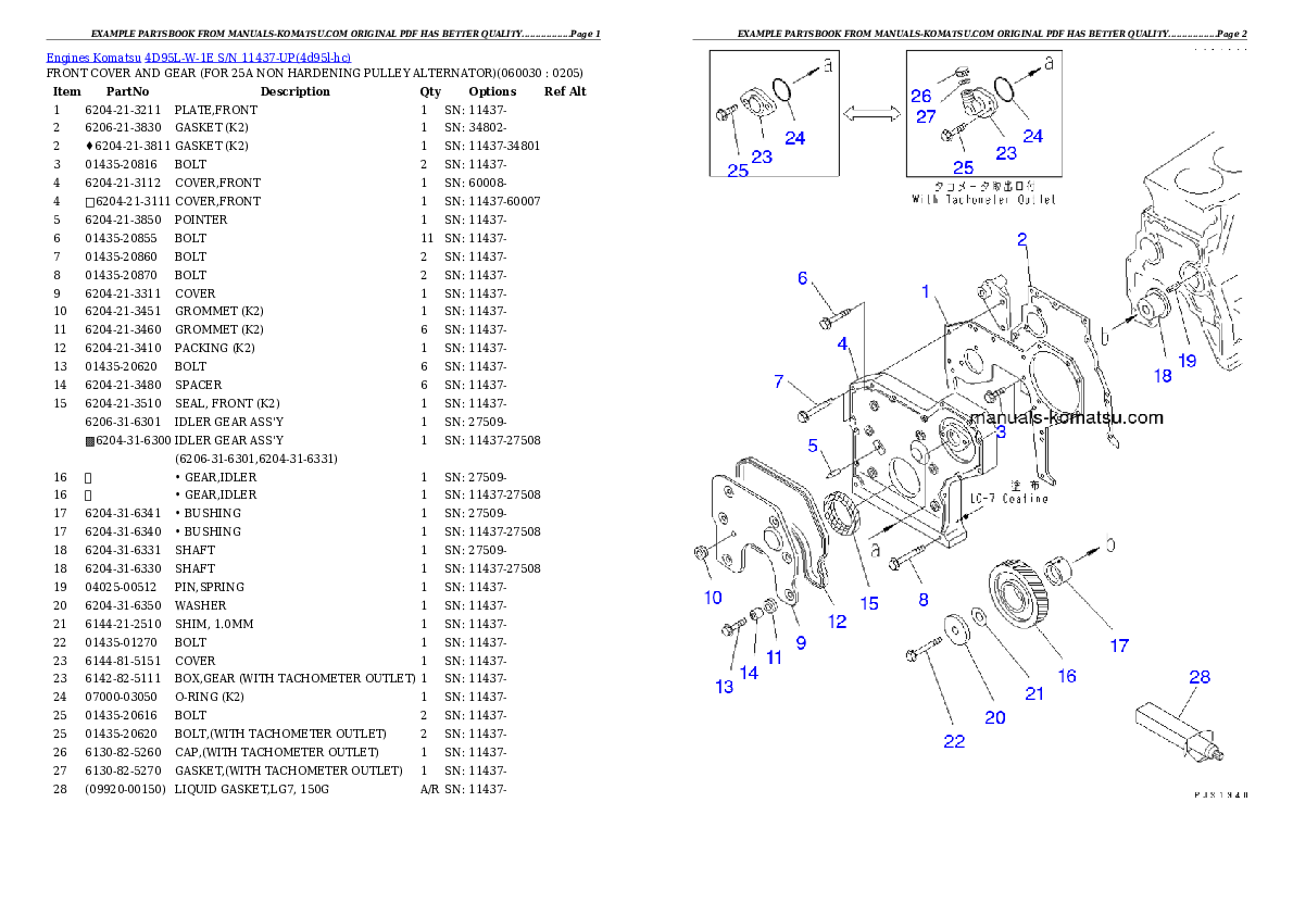 Protected: 4D95L-W-1E S/N 11437-UP Partsbook