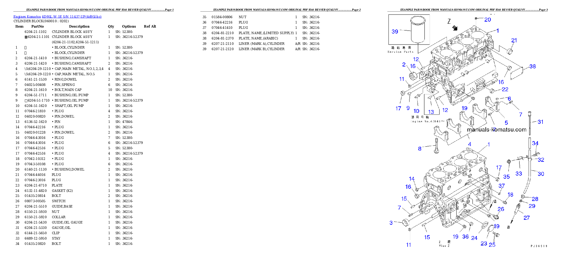 Protected: 4D95L-W-1E S/N 11437-UP Partsbook