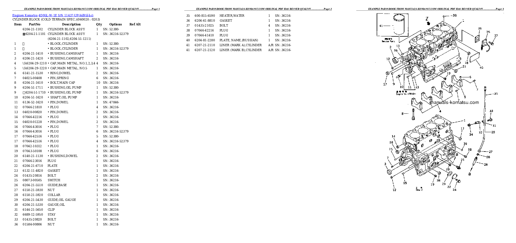 Protected: 4D95L-W-1E S/N 11437-UP Partsbook