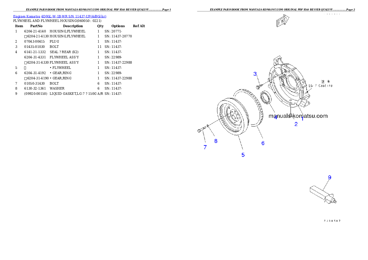Protected: 4D95L-W-1B-WR S/N 11437-UP Partsbook