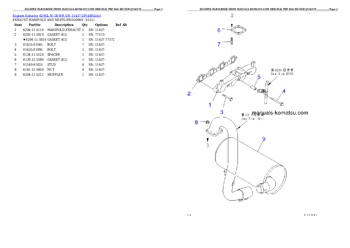 Protected: 4D95L-W-1B-WR S/N 11437-UP Partsbook