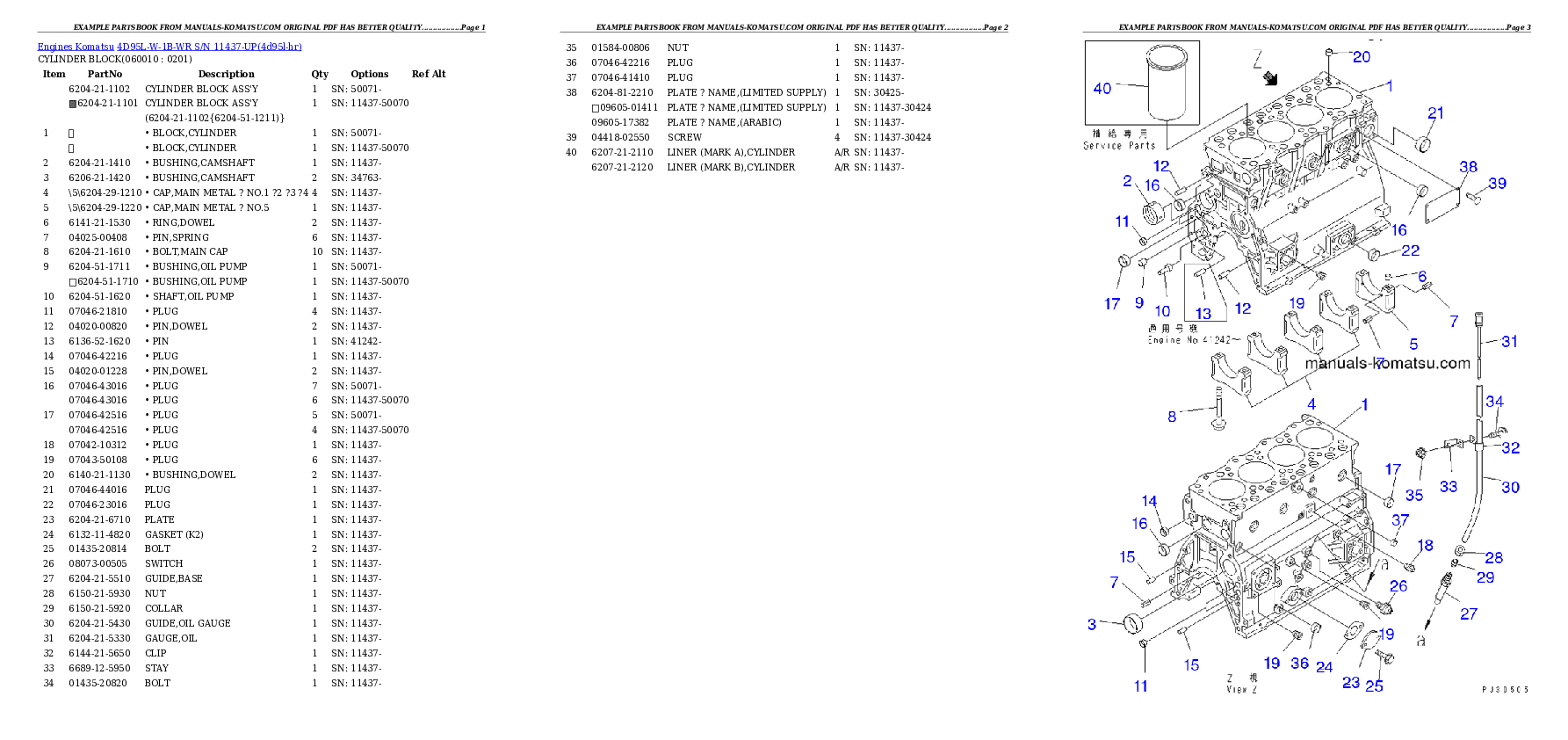 Protected: 4D95L-W-1B-WR S/N 11437-UP Partsbook
