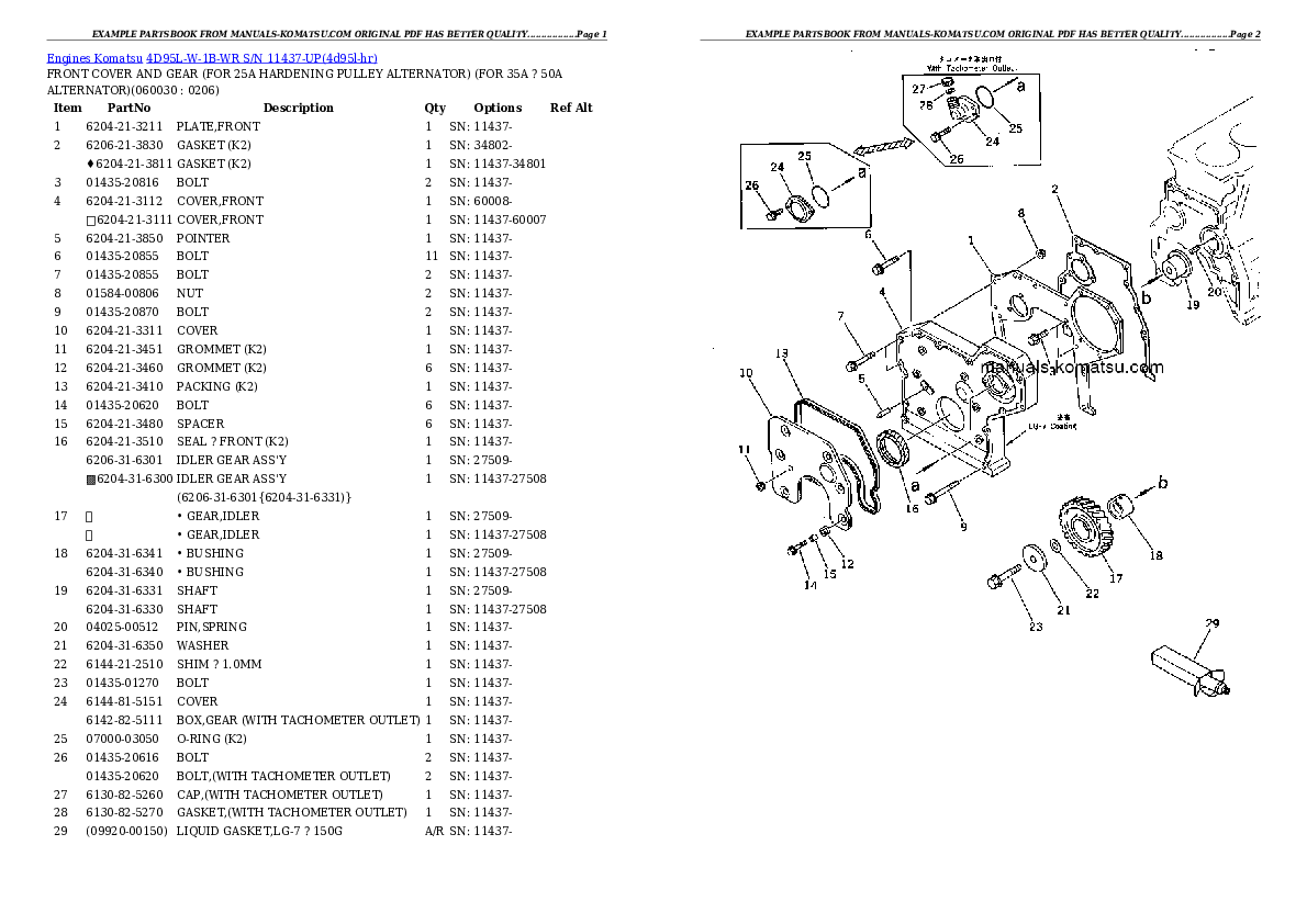 Protected: 4D95L-W-1B-WR S/N 11437-UP Partsbook
