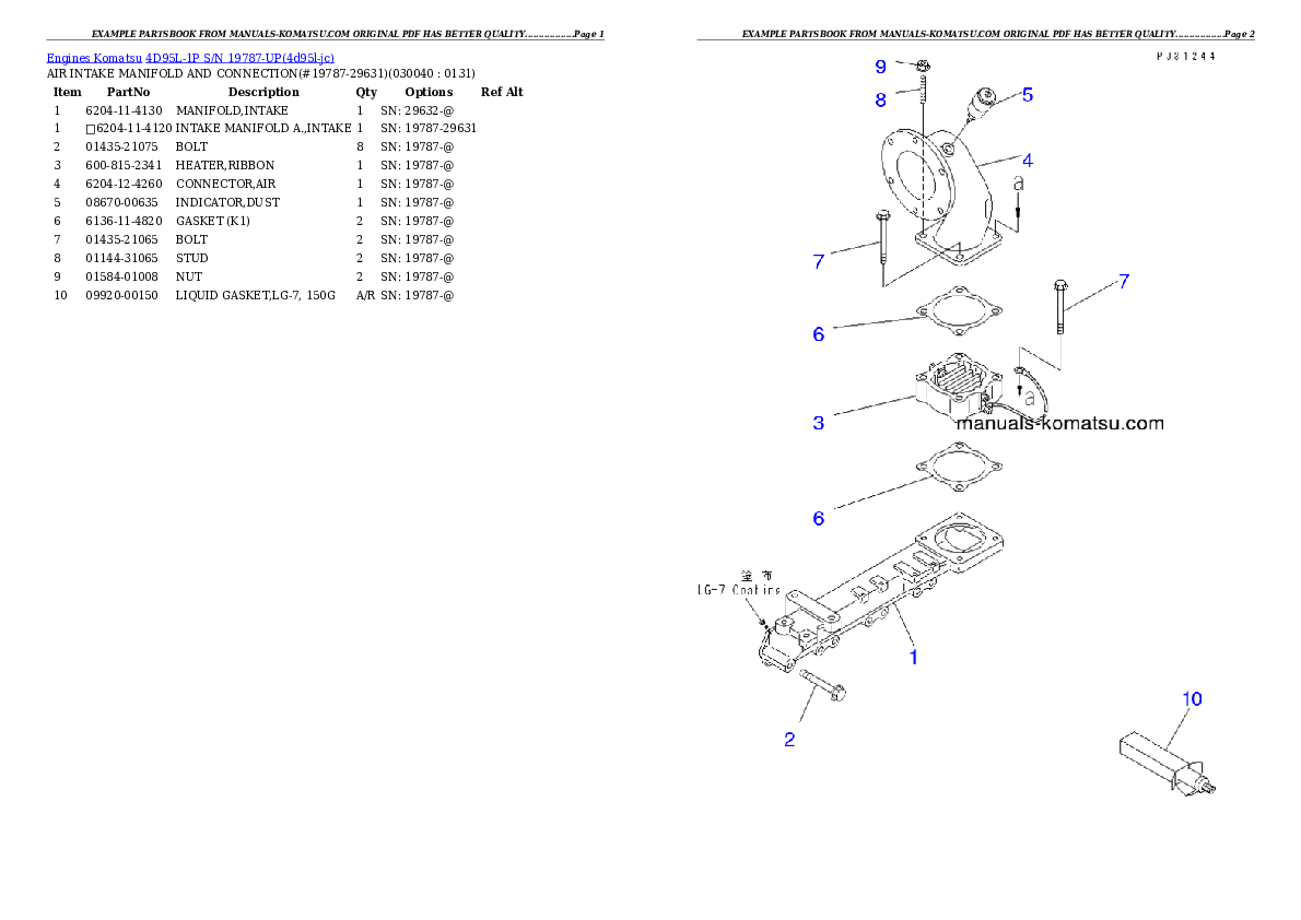 Protected: 4D95L-1P S/N 19787-UP Partsbook